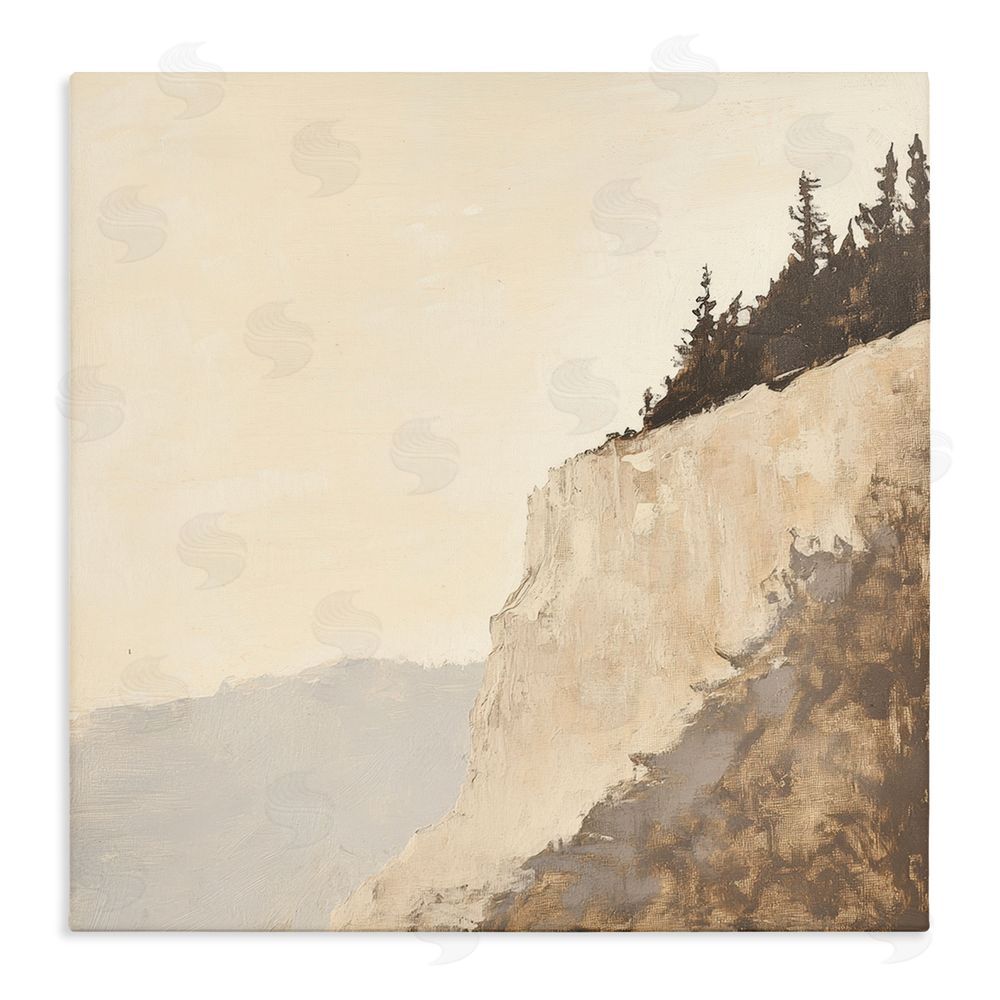 Petal Prints Design Serene Cliffside Vista Stretched Canvas Wall Art Print
