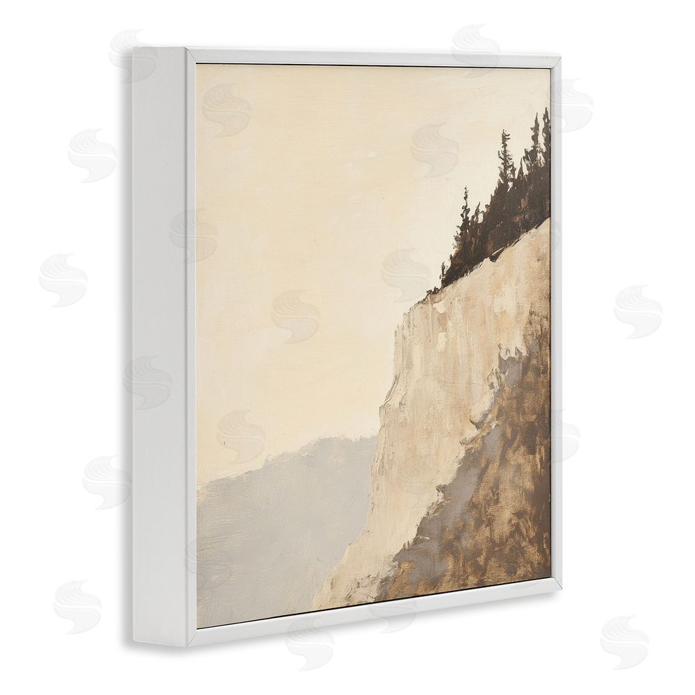 Petal Prints Design Serene Cliffside Vista White Framed Giclee Wall Art Print