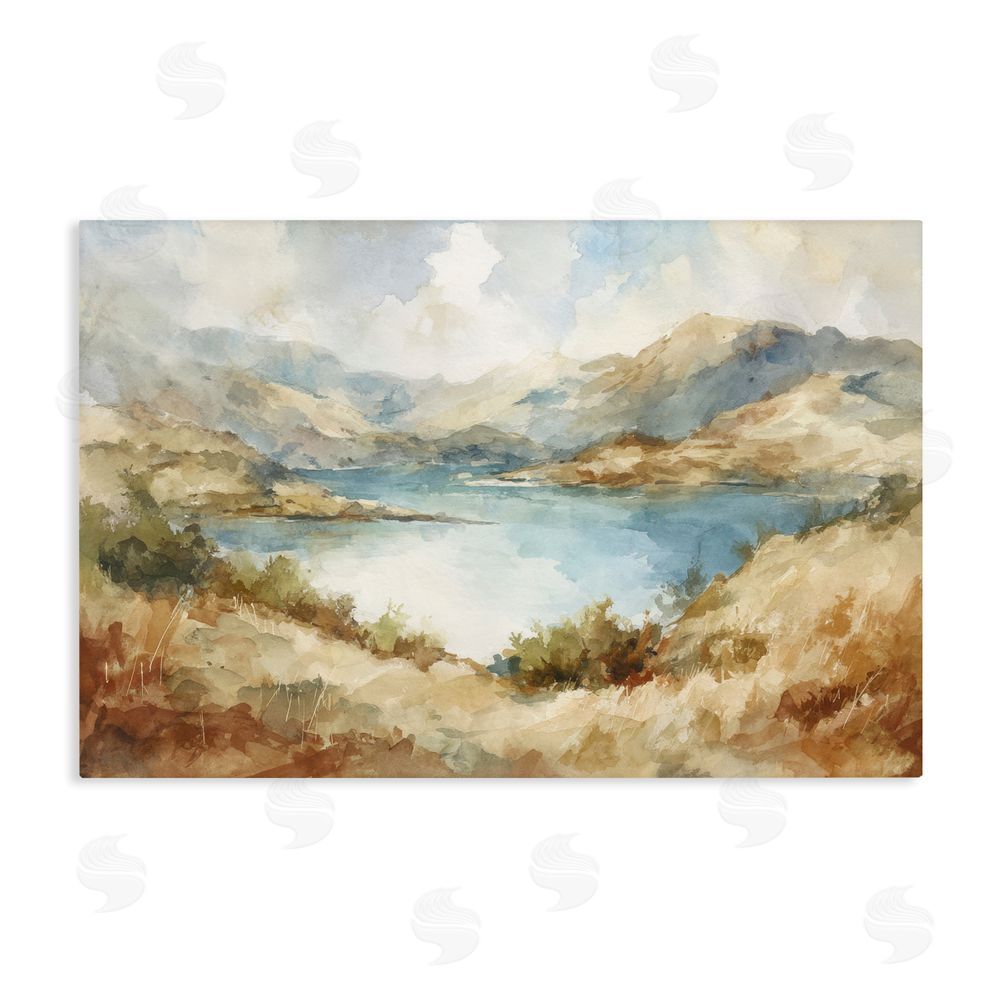 Petal Prints Design Secret Mountain Lake Panorama Stretched Canvas Wall Art Print