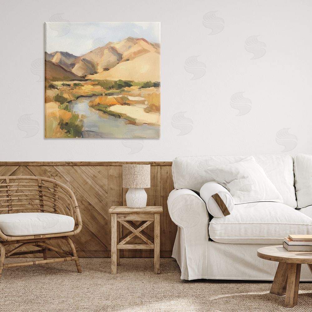 Petal Prints Design Wispy Desert River Stretched Canvas on Wall