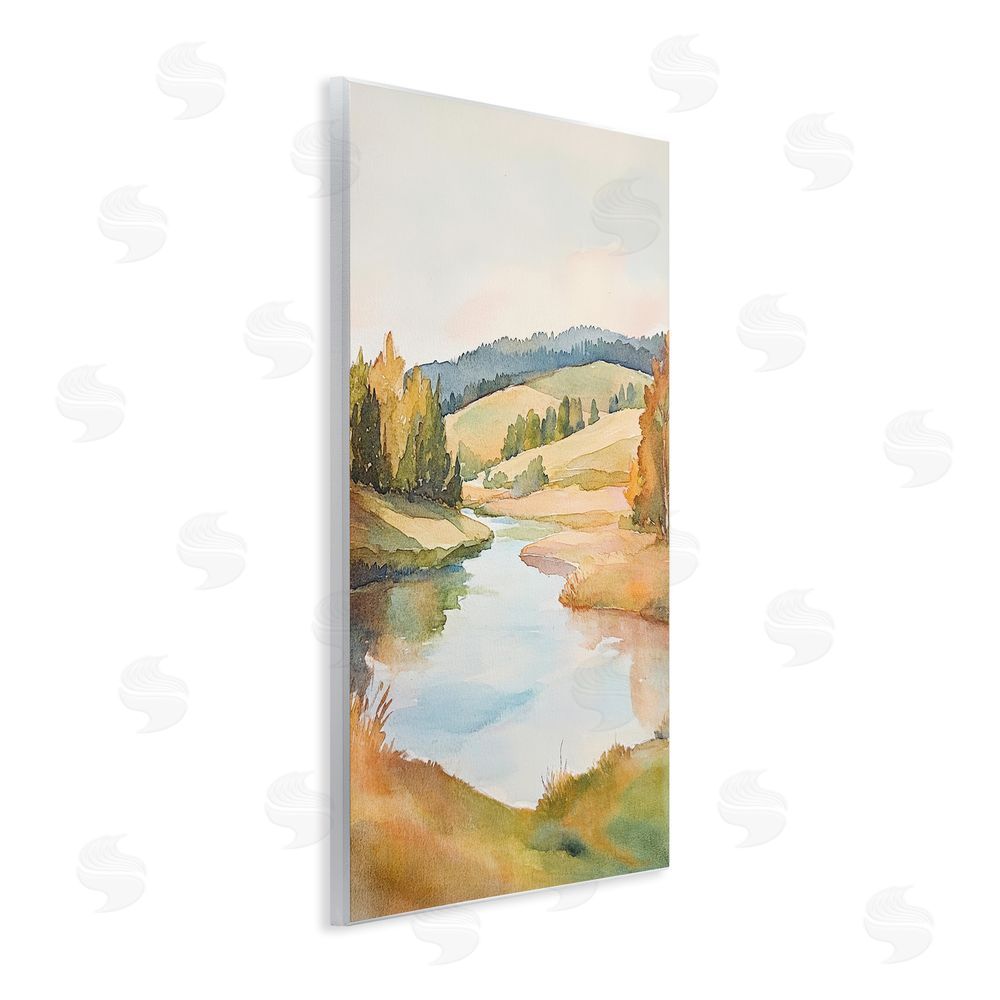 Petal Prints Design Serene Watercolor Lake Escape Wall Plaque Printed Art