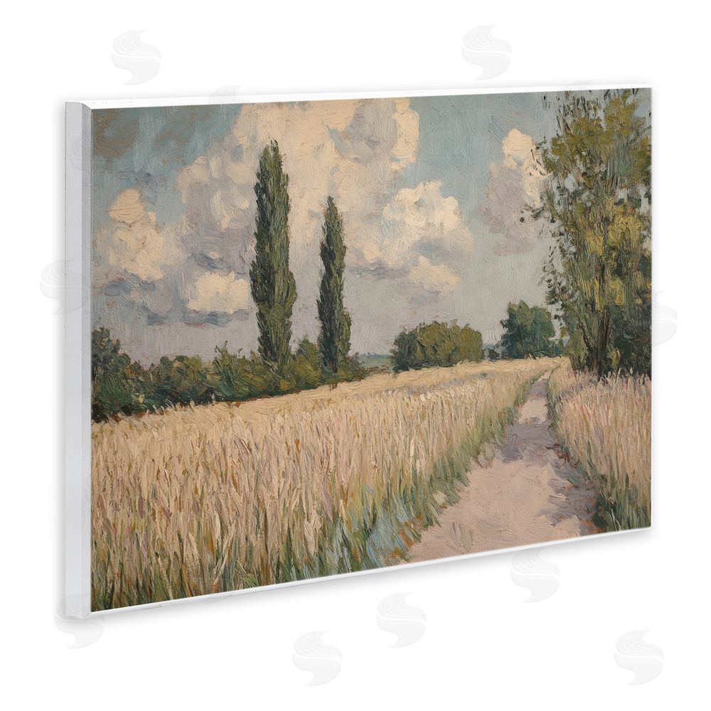 Petal Prints Design Summer Path Between Poplars Wall Plaque Printed Art
