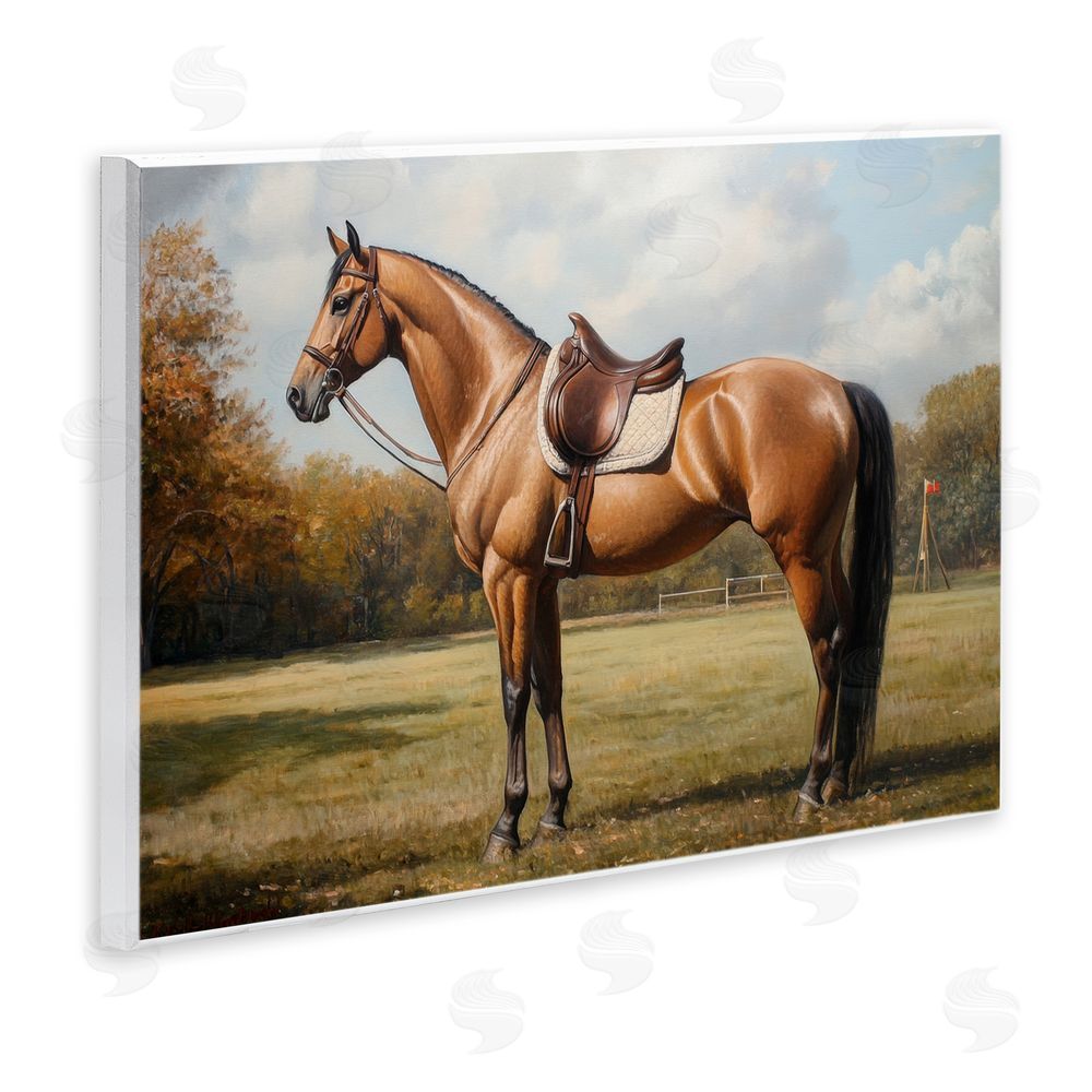 Petal Prints Design Show Ready Horse with Saddle Wall Plaque Printed Art