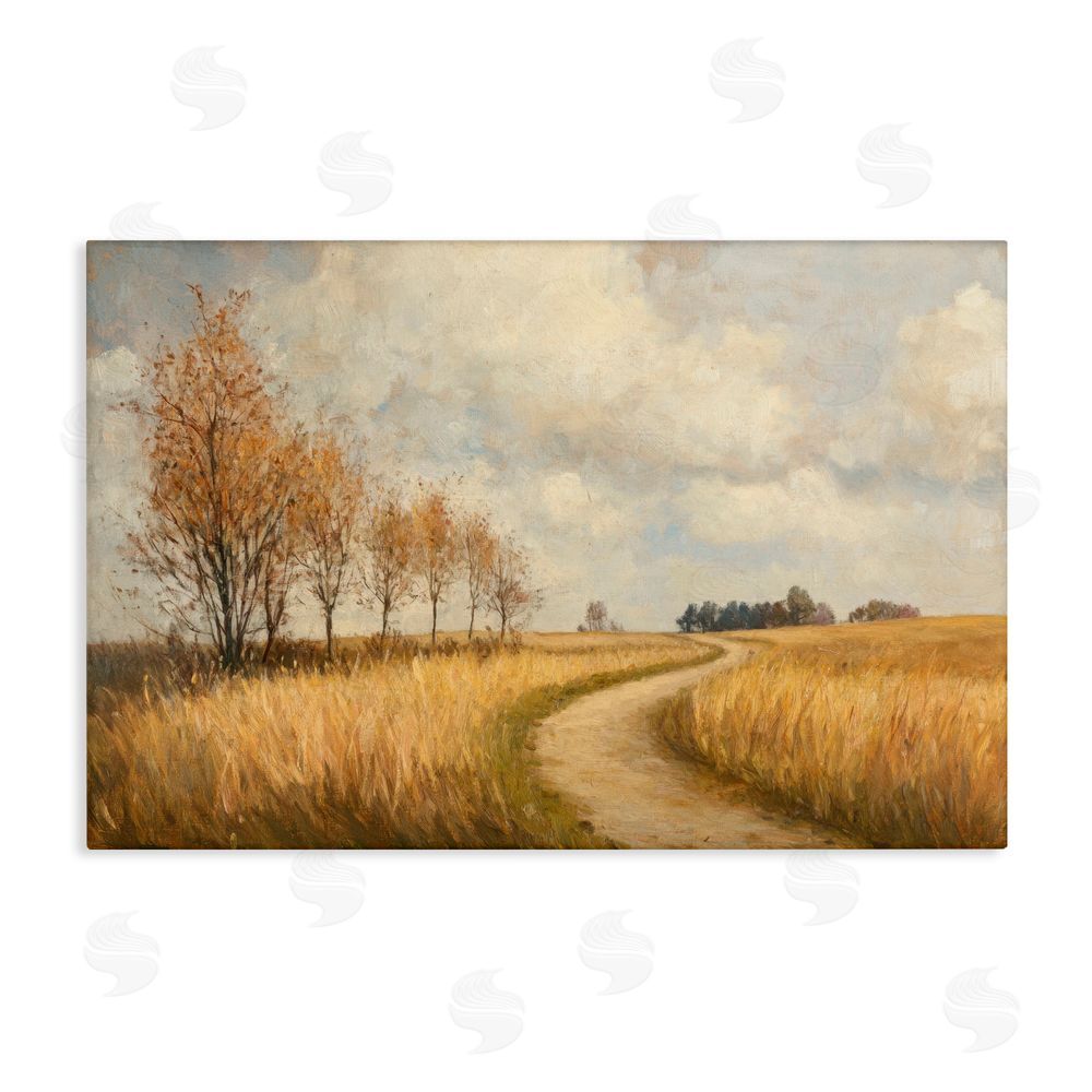Petal Prints Design Wheat Road Path Canvas Wall Art Print
