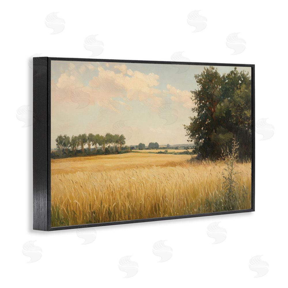 Petal Prints Design Where The Wheat Grows Black Framed Giclee Wall Art Print
