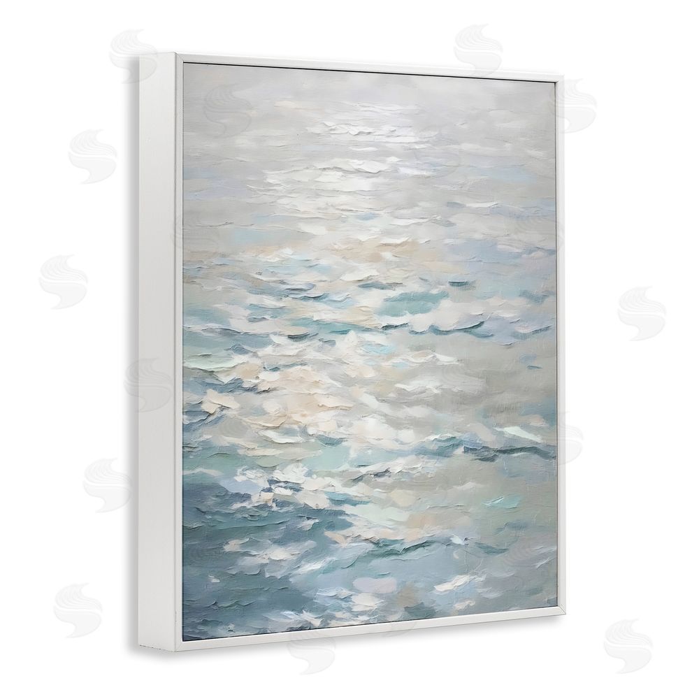 Riley B Shallow Reflections Calm Sea White Framed Giclee Wall Art Print