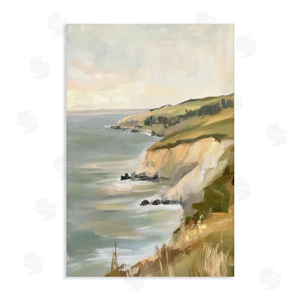 Petal Prints Design Cliffs Off The Sea Stretched Canvas Wall Art