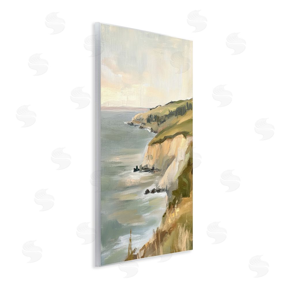 Petal Prints Design Cliffs Off The Sea Wall Plaque with Fixed Lithograph Print