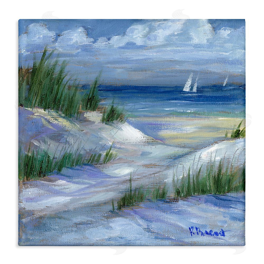Paul Brent Crooked Island Dunes & Sailboats Stretched Canvas Wall Art