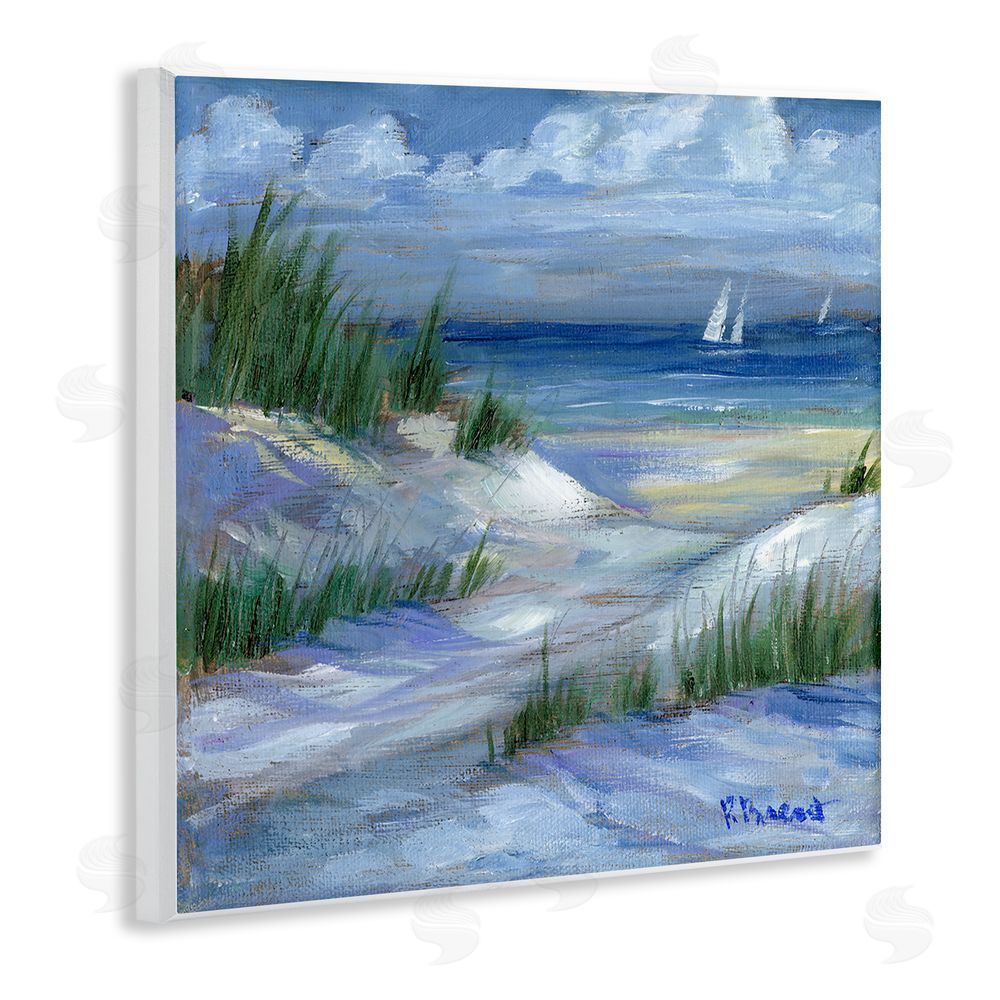 Paul Brent Crooked Island Dunes & Sailboats Wall Plaque with Fixed Lithograph Print