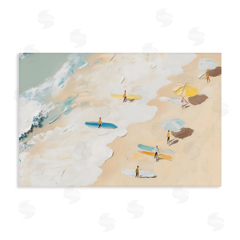 LSR Design Studio Beach Surf Summer Scene Stretched Canvas Wall Art Print