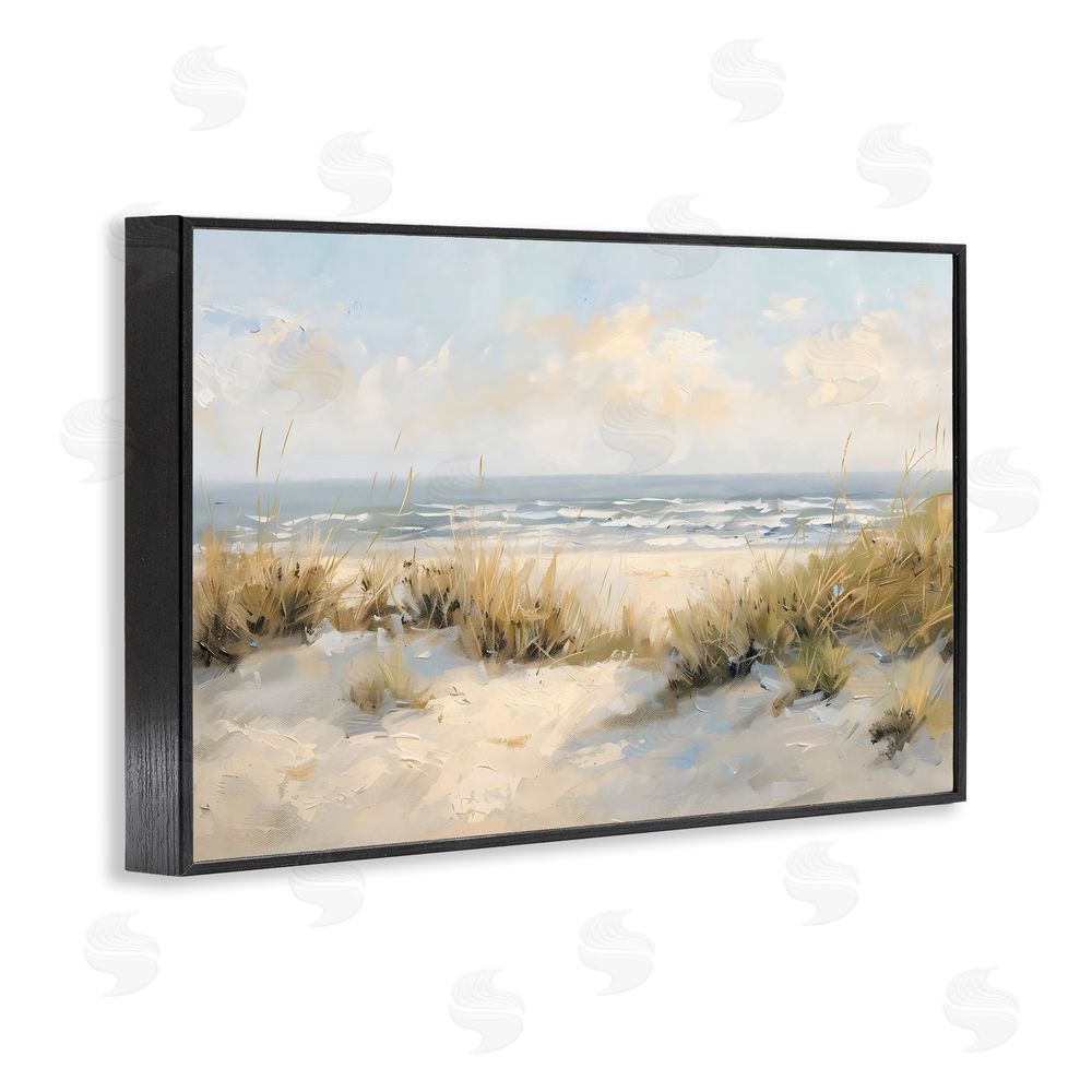 Creative Studio Coastal Birds Over Dunes Black Framed Giclee Wall Art Print