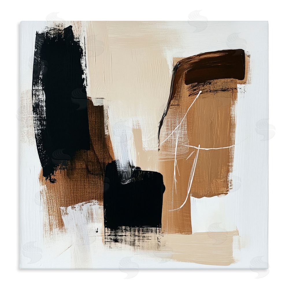 Petal Prints Design Earthy Hues Neutral Balance Stretched Canvas Wall Art