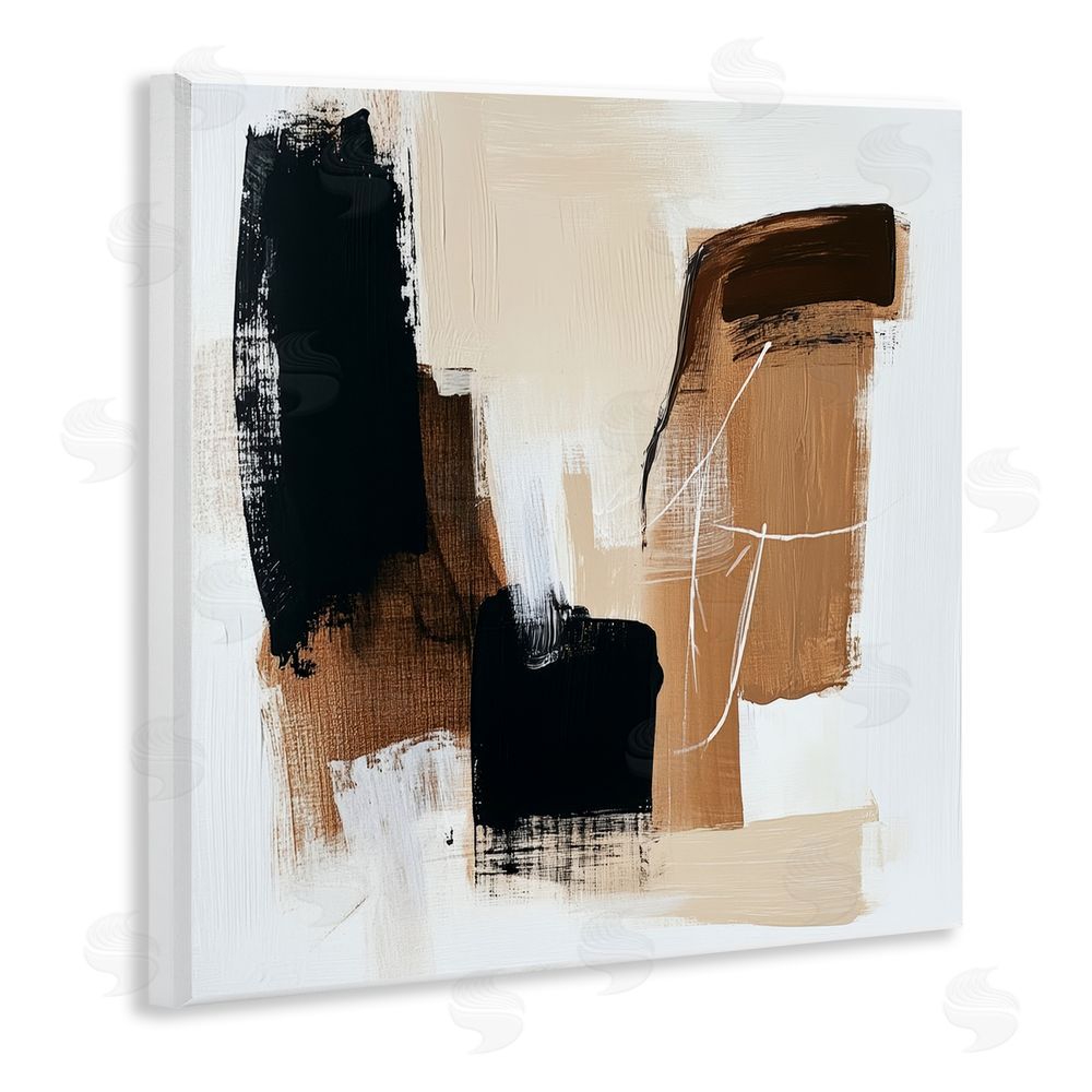 Petal Prints Design Earthy Hues Neutral Balance Wall Plaque with Fixed Lithograph Print