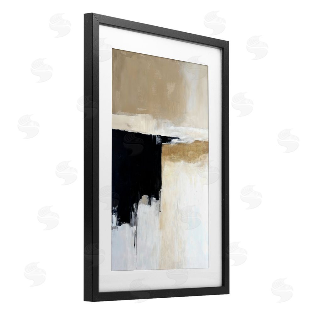 Gina Kelly Desert Shades Muted Neutrals Black Framed Print Under Glass Wall Art