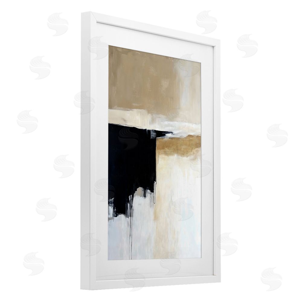 Gina Kelly Desert Shades Muted Neutrals White Framed Print Under Glass Wall Art