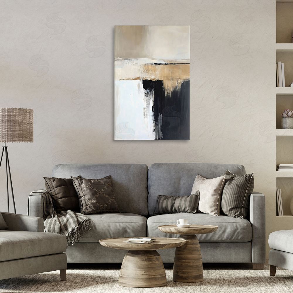 Gina Kelly Desert Horizon Muted Abstract Stretched Canvas Wall Art in Room