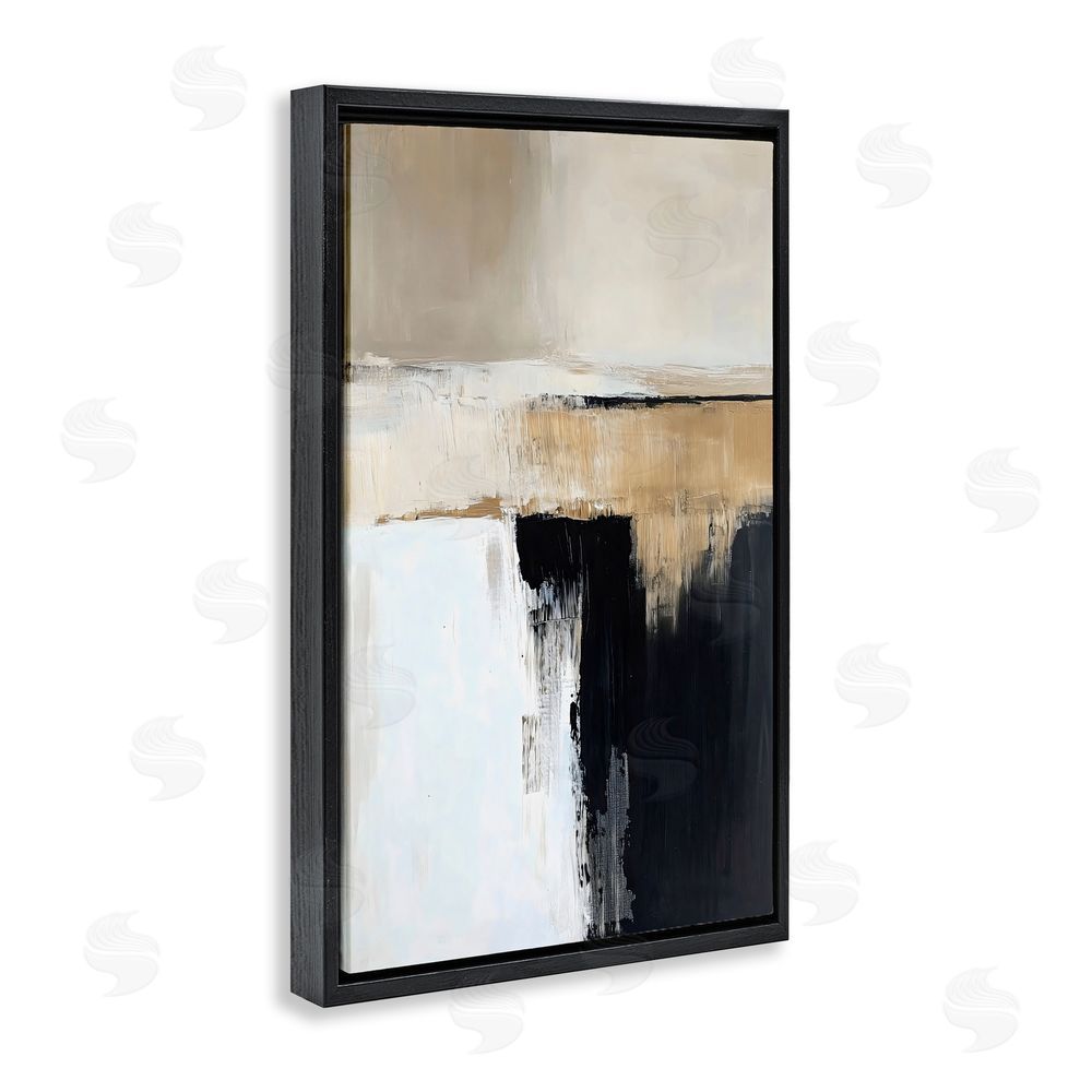 Gina Kelly Desert Horizon Muted Abstract Black Floating Frame Canvas Wall Art Print