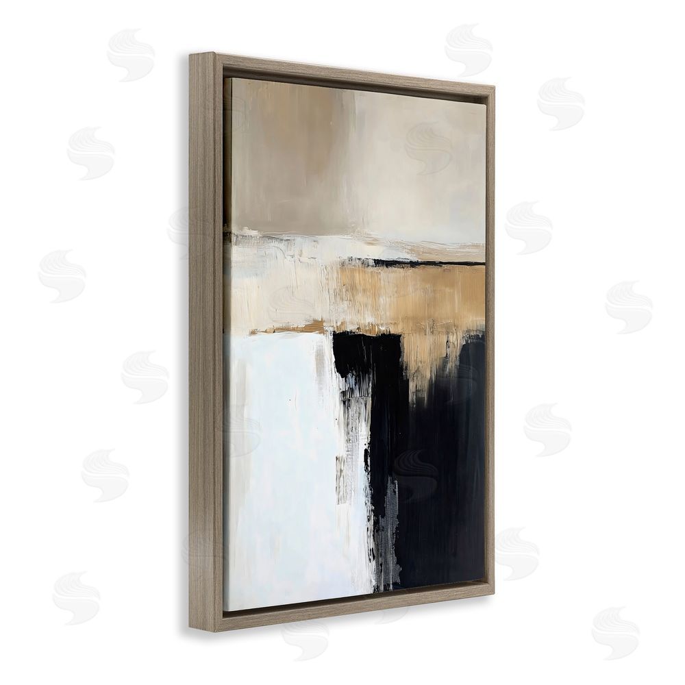 Gina Kelly Desert Horizon Muted Abstract Brown Floating Frame Canvas Wall Art Print