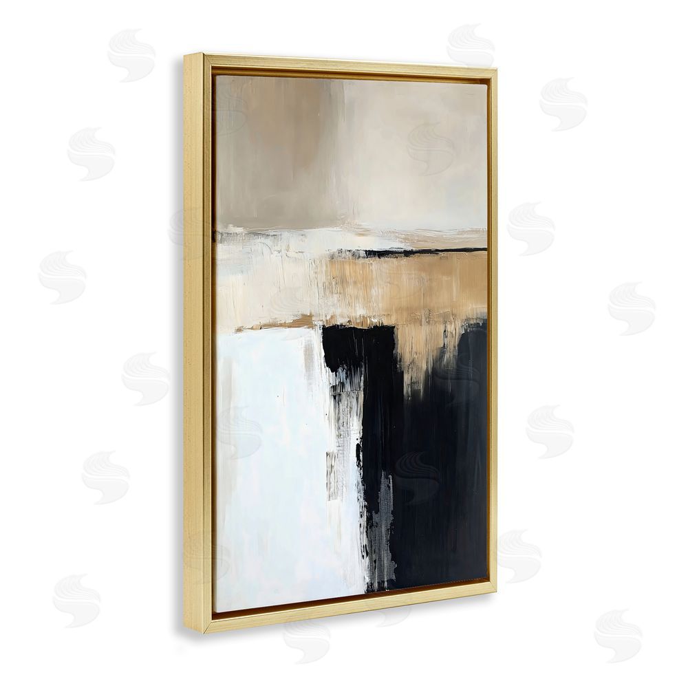 Gina Kelly Desert Horizon Muted Abstract Gold Floating Frame Canvas Wall Art Print