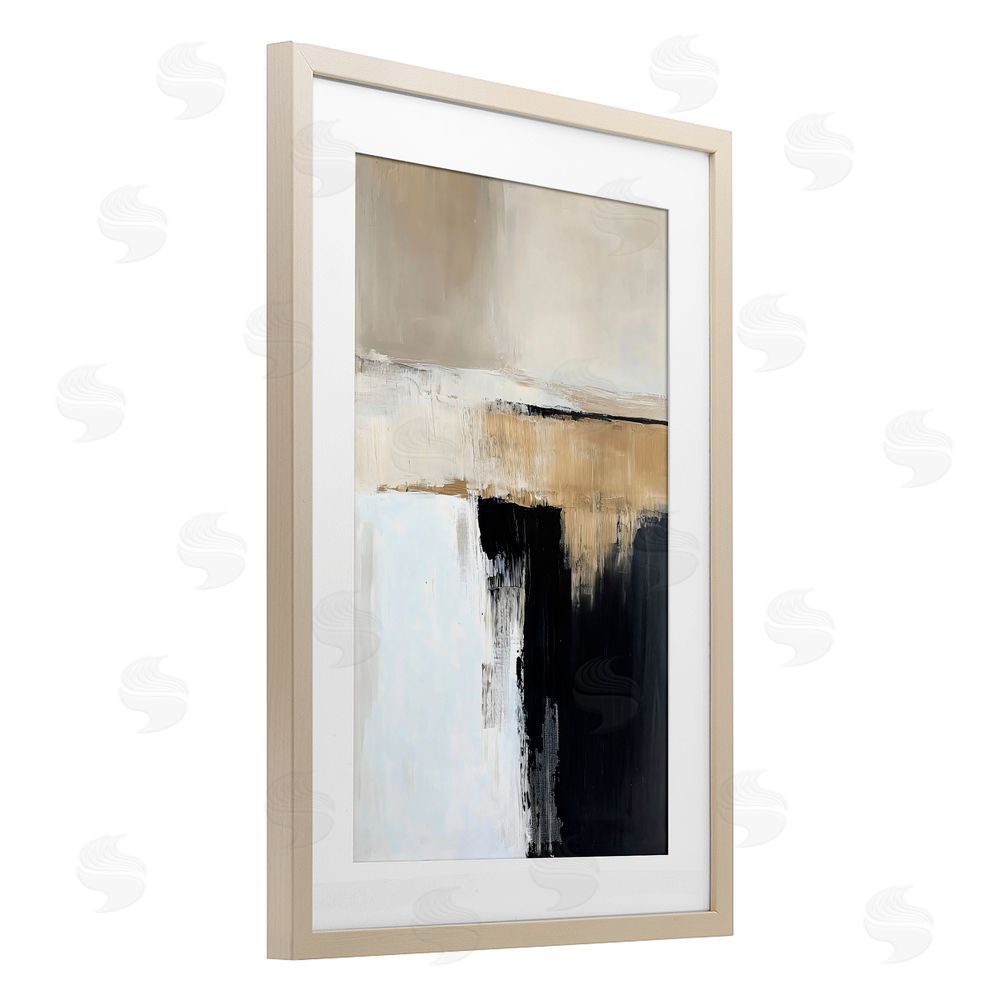 Gina Kelly Desert Horizon Muted Abstract Brown Framed Print Under Glass Wall Art