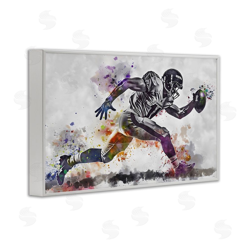 Creative Studio Endurance Football Sprint White Framed Giclee Wall Art