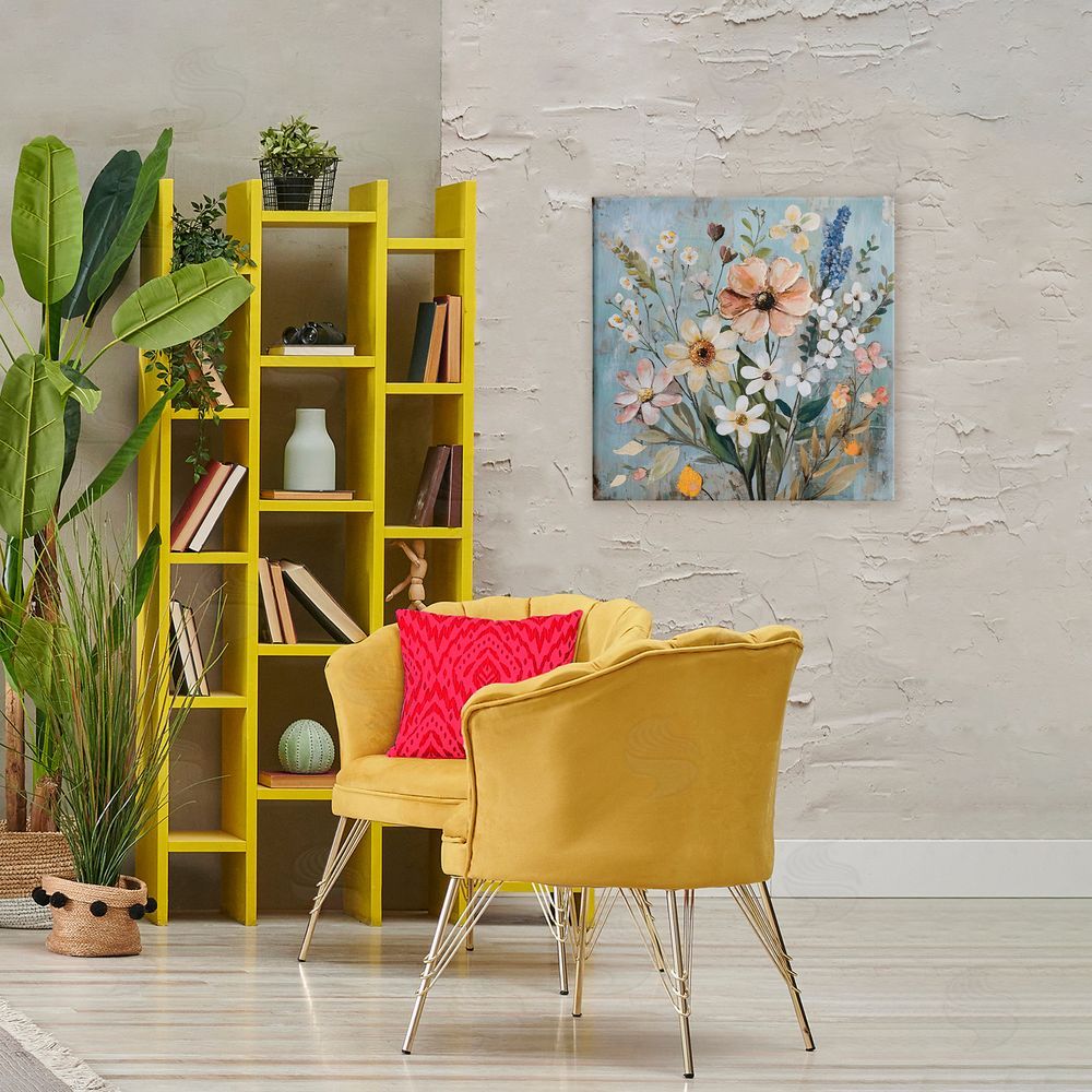Creative Studio Wildflower Mix Spring Bouquet Stretched Canvas on Wall