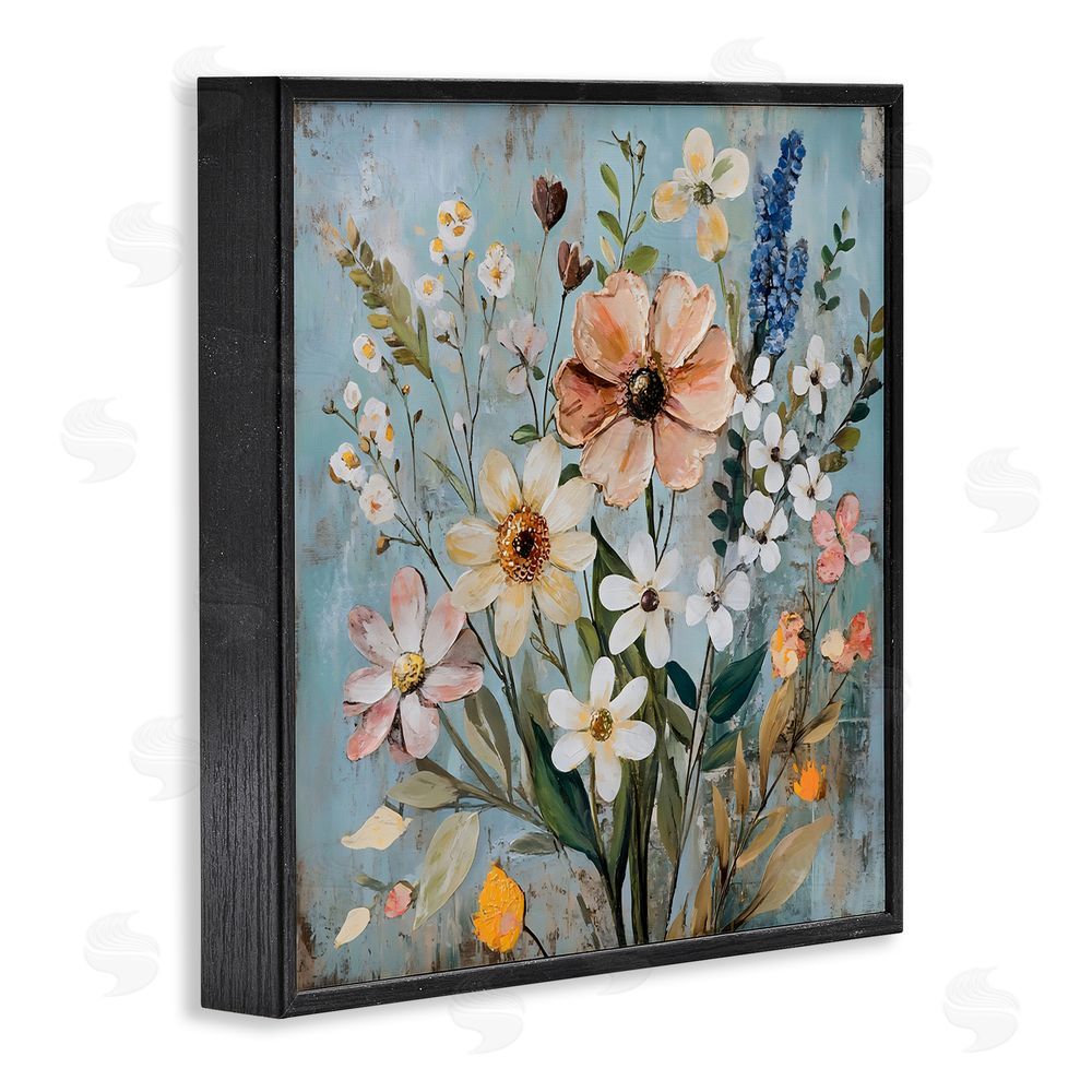 Creative Studio Wildflower Mix Spring Bouquet Black Framed Giclee Wall Art Print
