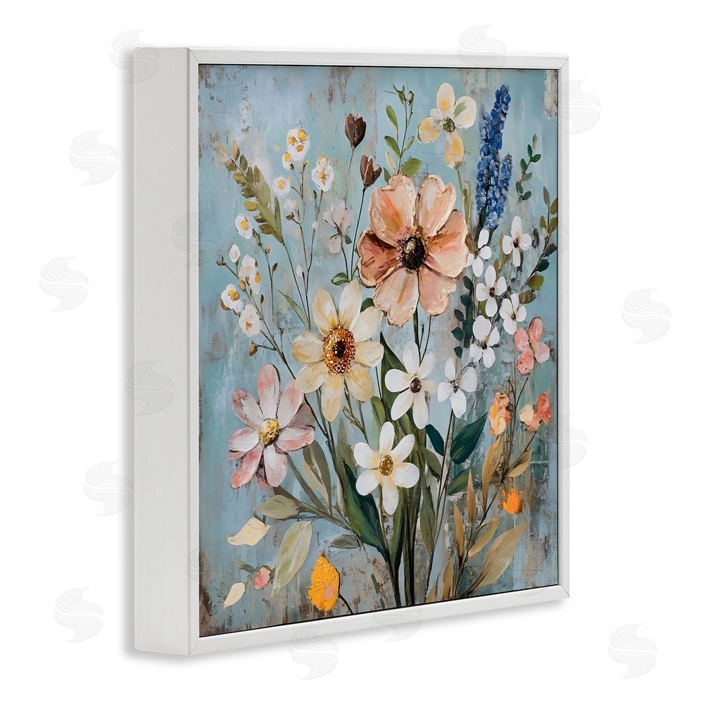 Creative Studio Wildflower Mix Spring Bouquet White Framed Giclee Wall Art Print