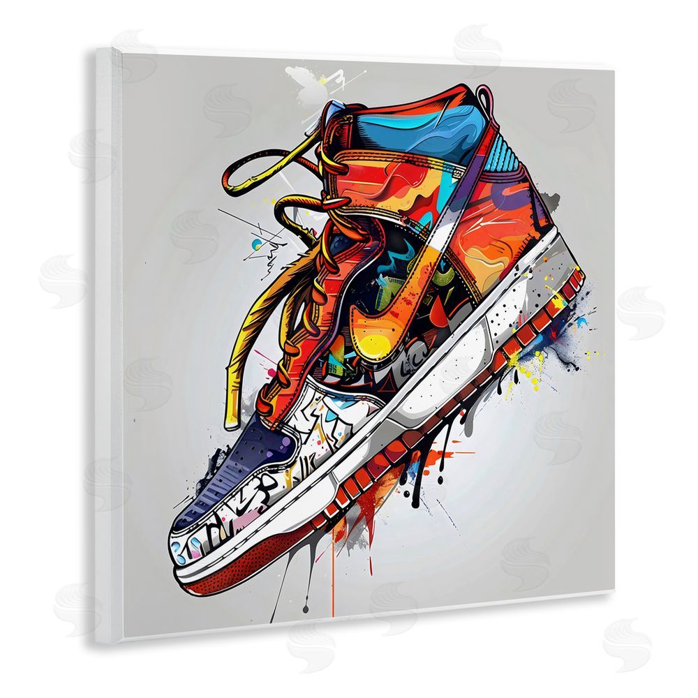 Creative Studio Graffiti Sneaker with Laces Wall Plaque Home Decor Art Print