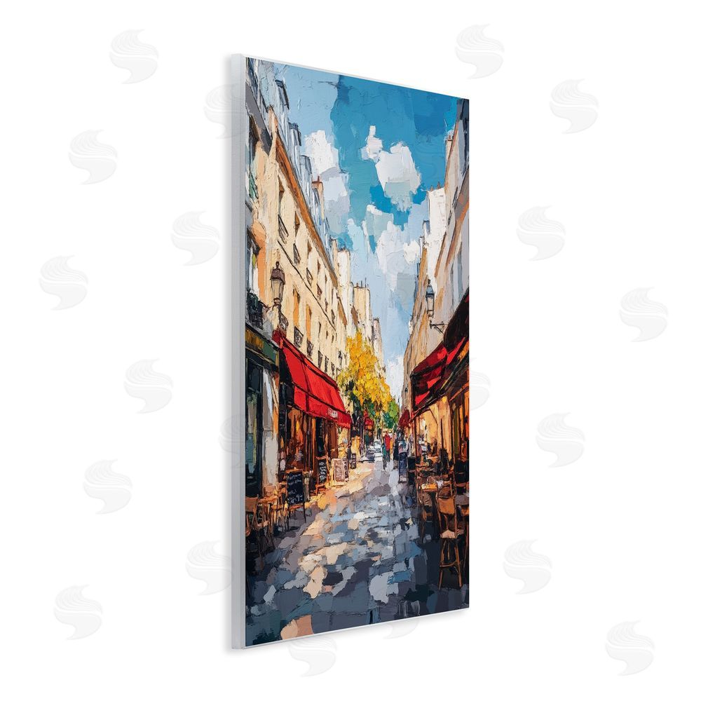 Petal Prints Design Charming Paris Street Scene Wall Plaque Art Print with White Foil Wrap