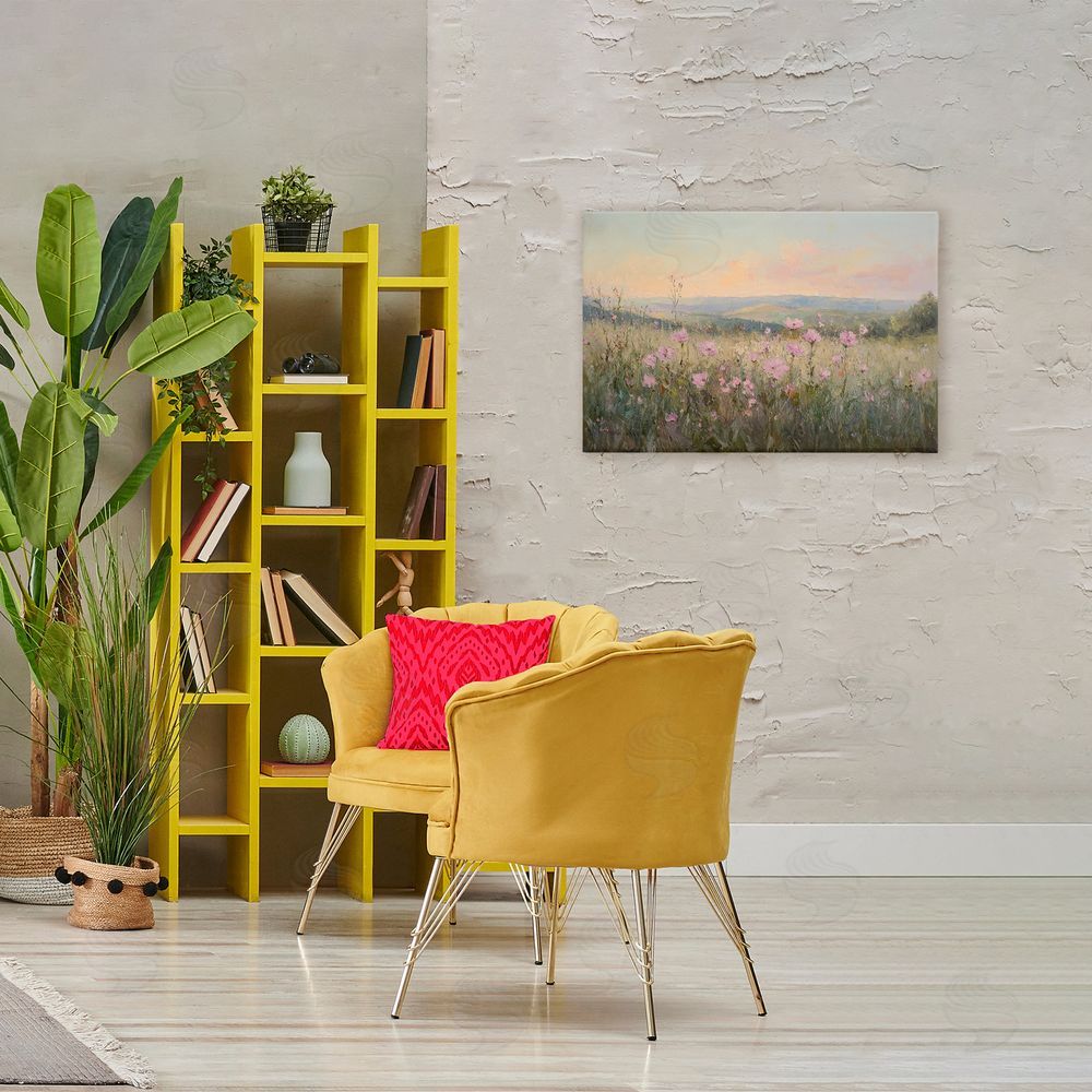 Petal Prints Design Tranquil Meadow At Dawn Stretched Canvas on Wall