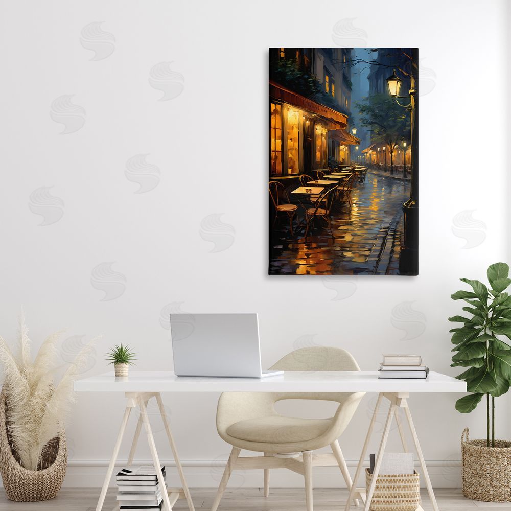 Creative Studio Late Night Cafe Tables Canvas Art on Wall