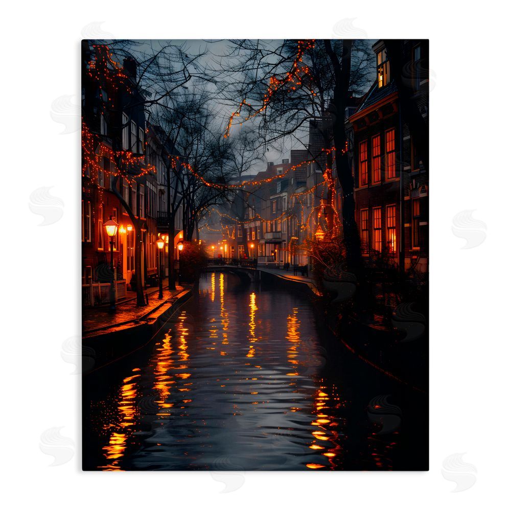 Creative Studio Street Lamp Canal View Canvas Wall Art Print