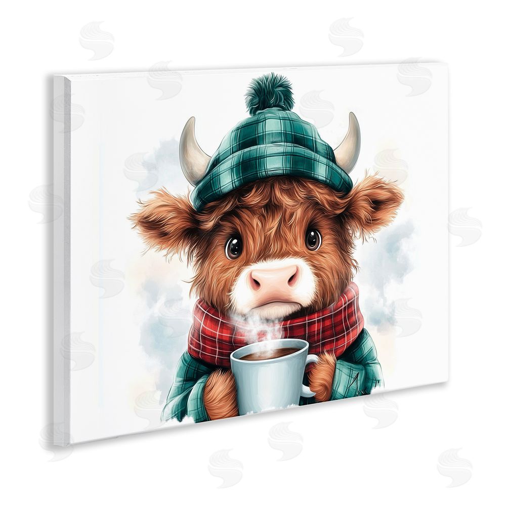 Whimsical Wonders Cozy Hot Chocolate Cow Wall Plaque Art Print