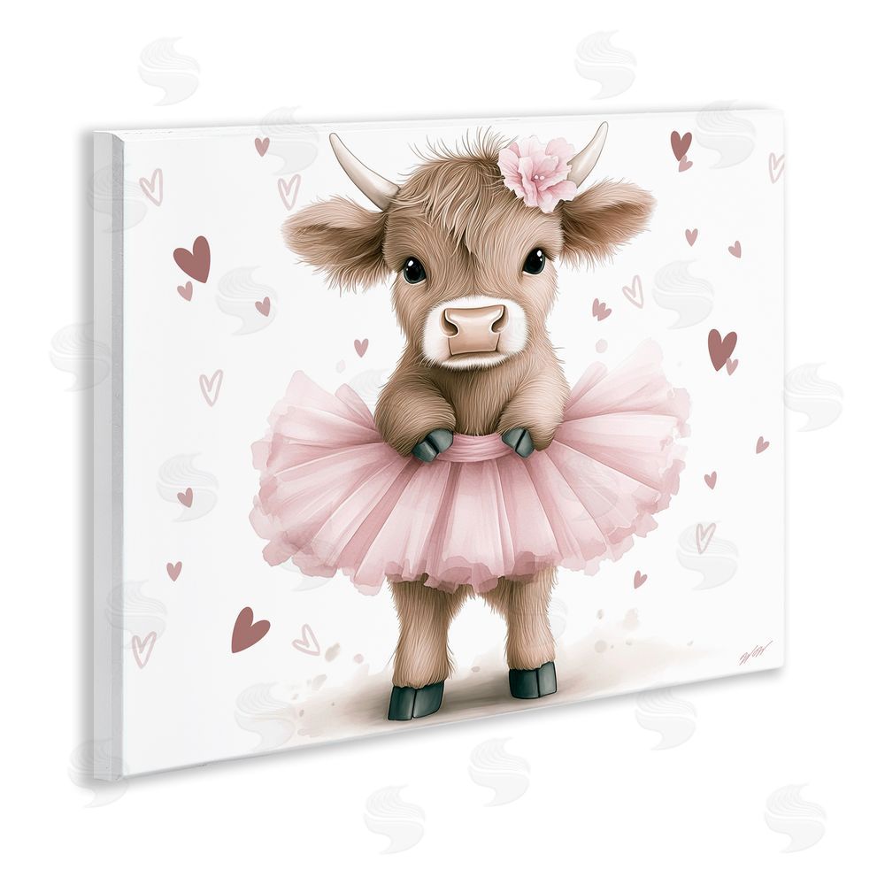 Whimsical Wonders Baby Calf with Tutu Wooden Wall Plaque Art Print