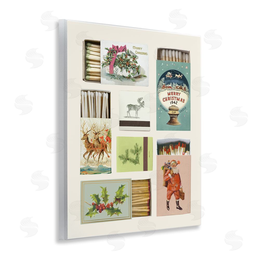 Victoria Barnes Vintage Christmas Match Boxes Wall Plaque Art Print