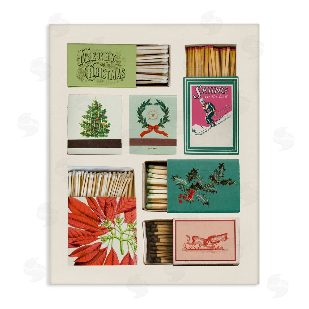 Victoria Barnes Seasonal Winter Match Boxes Canvas Wall Art Print
