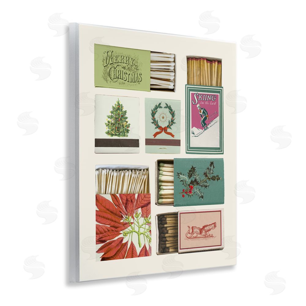 Victoria Barnes Seasonal Winter Match Boxes Wall Plaque Art Print