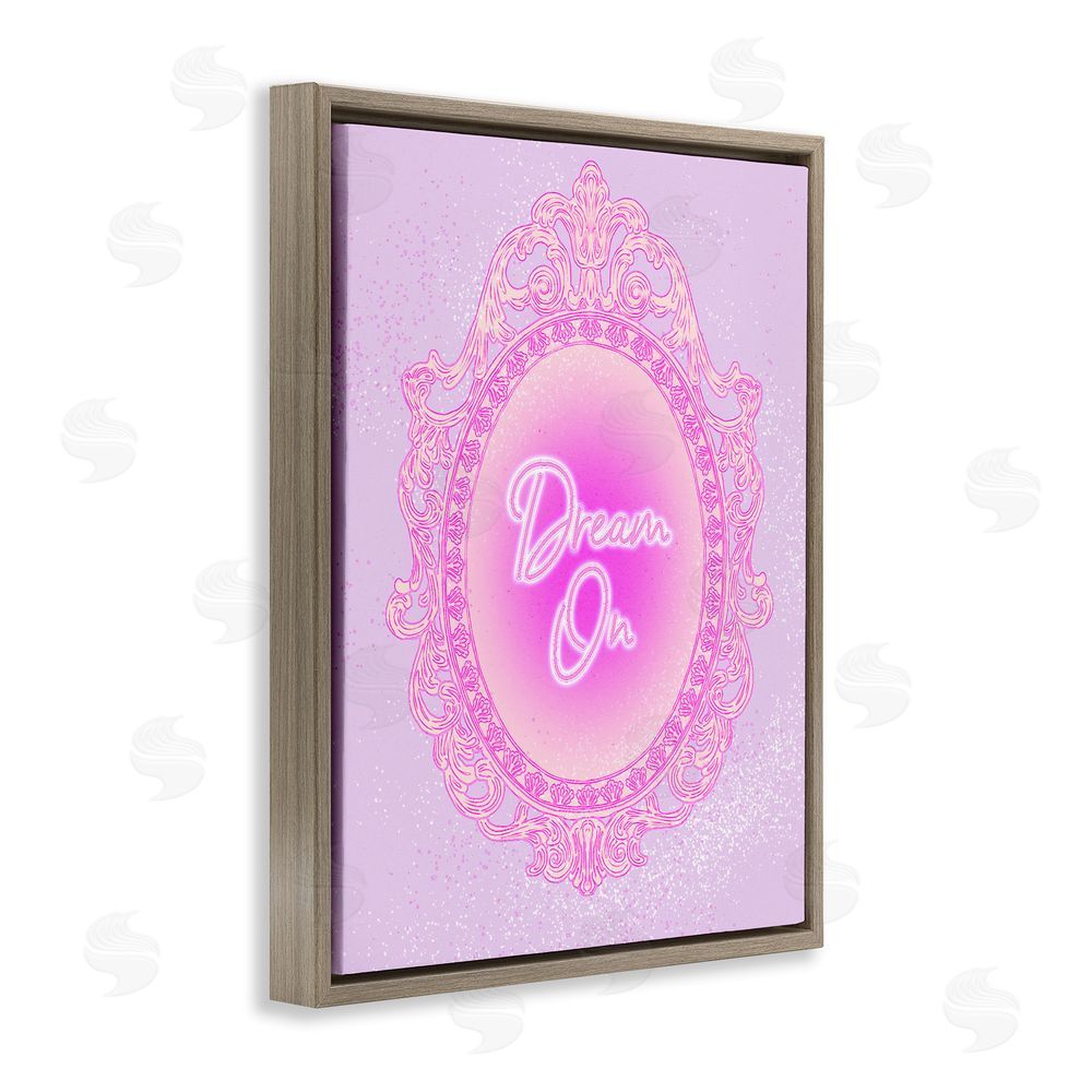 Ziwei Li Dream On Ornate Mirror Brown Floating Frame Canvas Wall Art Print