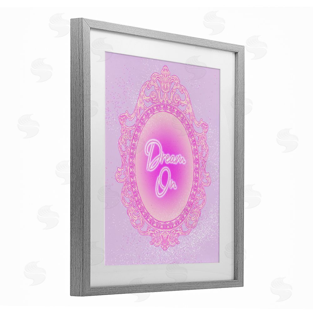 Ziwei Li Dream On Ornate Mirror Gray Framed Print Under Glass Wall Art