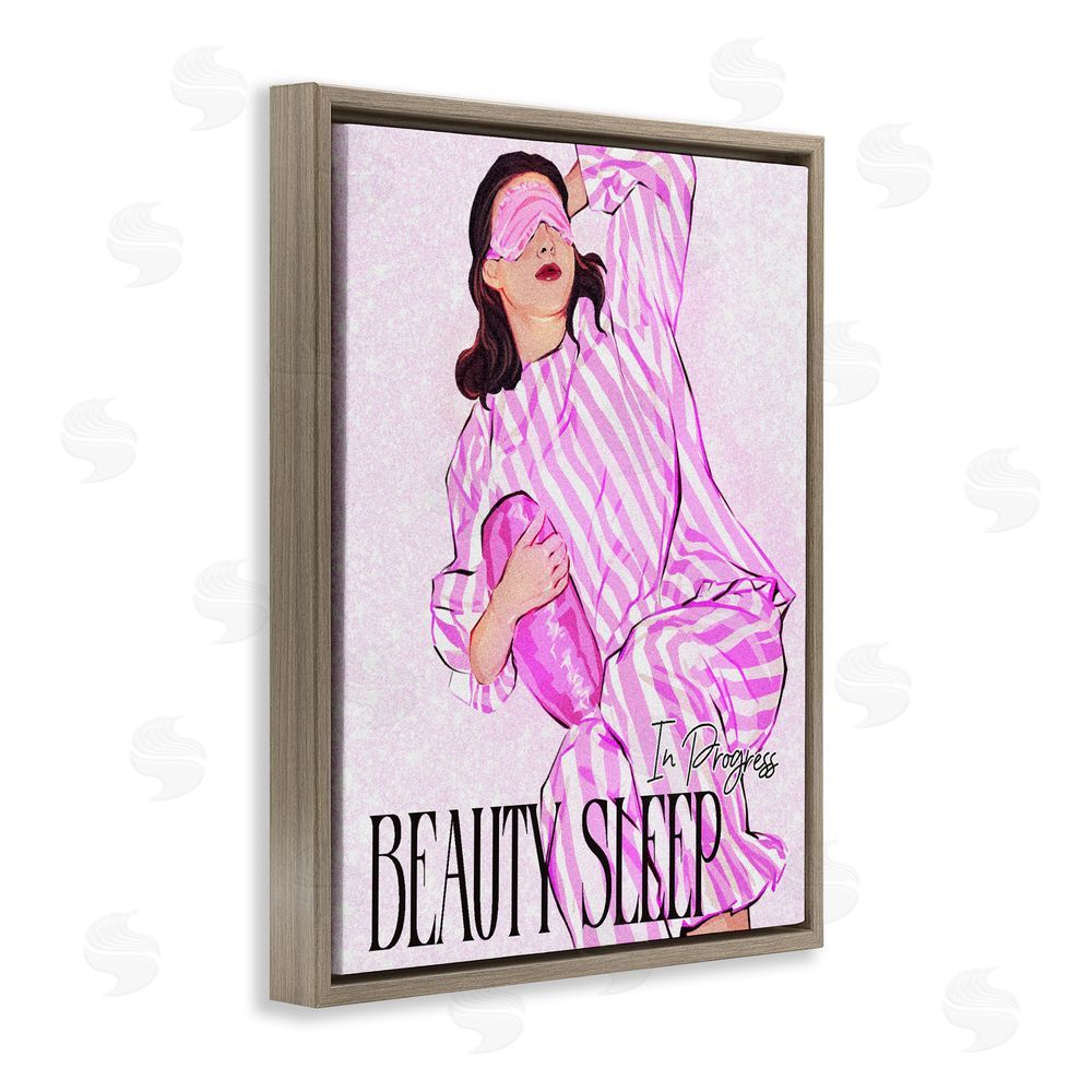 Ziwei Li Beauty Sleep In Progress Brown Floating Frame Stretched Canvas Wall Art Print
