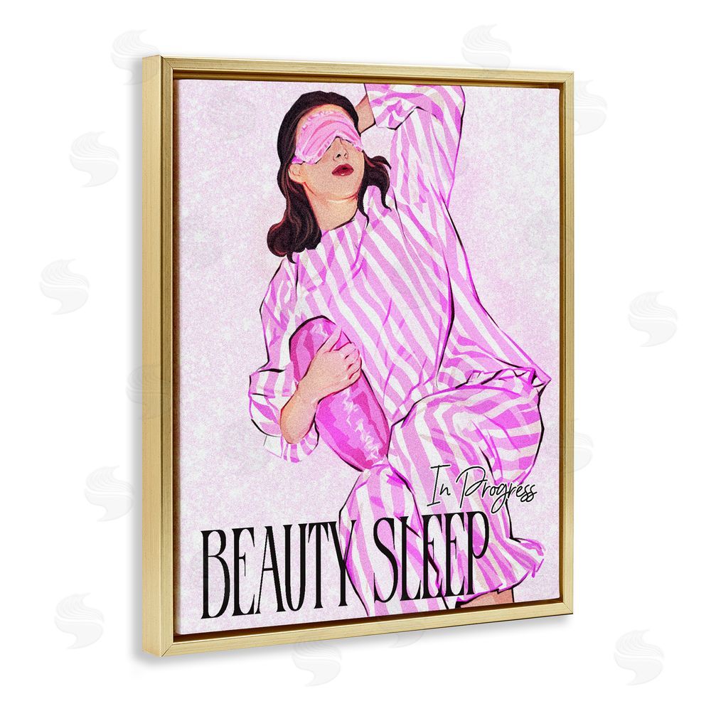 Ziwei Li Beauty Sleep In Progress Gold Floating Frame Stretched Canvas Wall Art Print