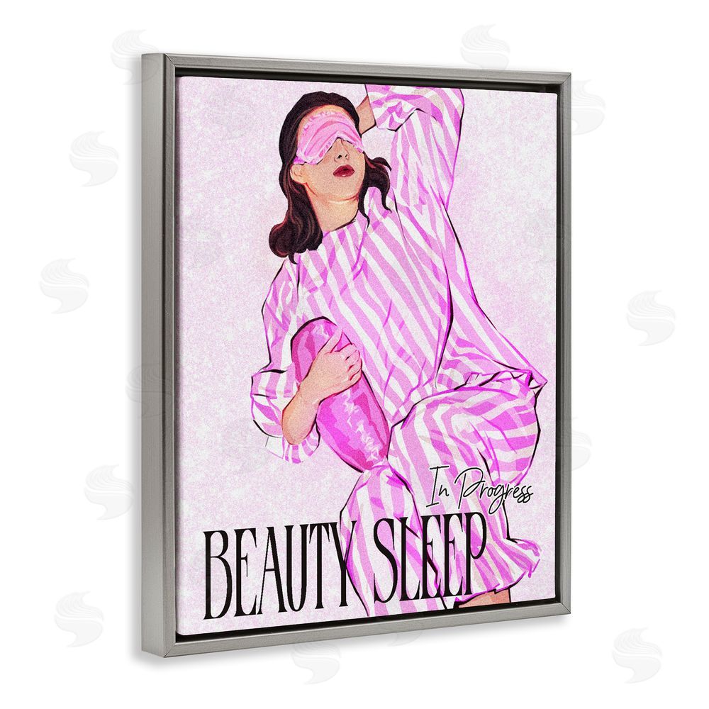 Ziwei Li Beauty Sleep In Progress Gray Floating Frame Stretched Canvas Wall Art Print