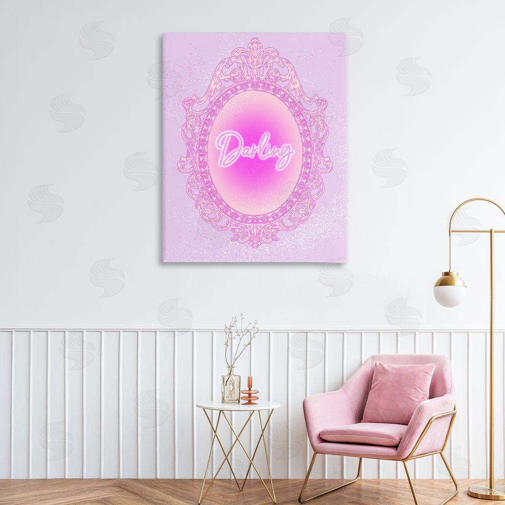 Ziwei Li Darling Ornate Mirror Stretched Canvas Wall Art in Room