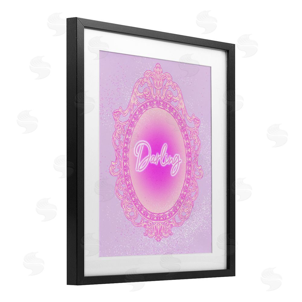 Ziwei Li Darling Ornate Mirror Black Framed Print Under Glass Wall Art