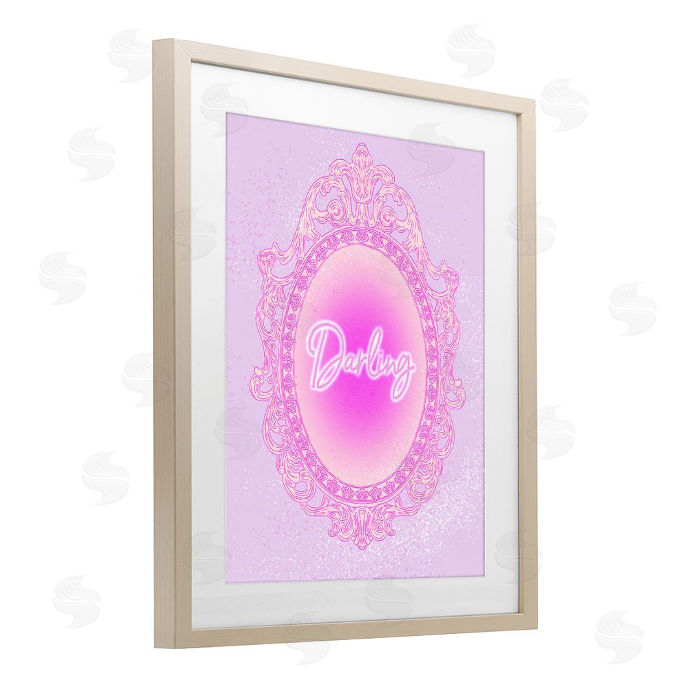 Ziwei Li Darling Ornate Mirror Brown Framed Print Under Glass Wall Art