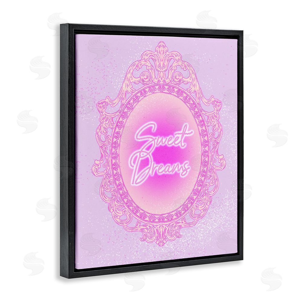 Ziwei Li Sweet Dreams Ornate Mirror Black Floating Framed Canvas Wall Art Print