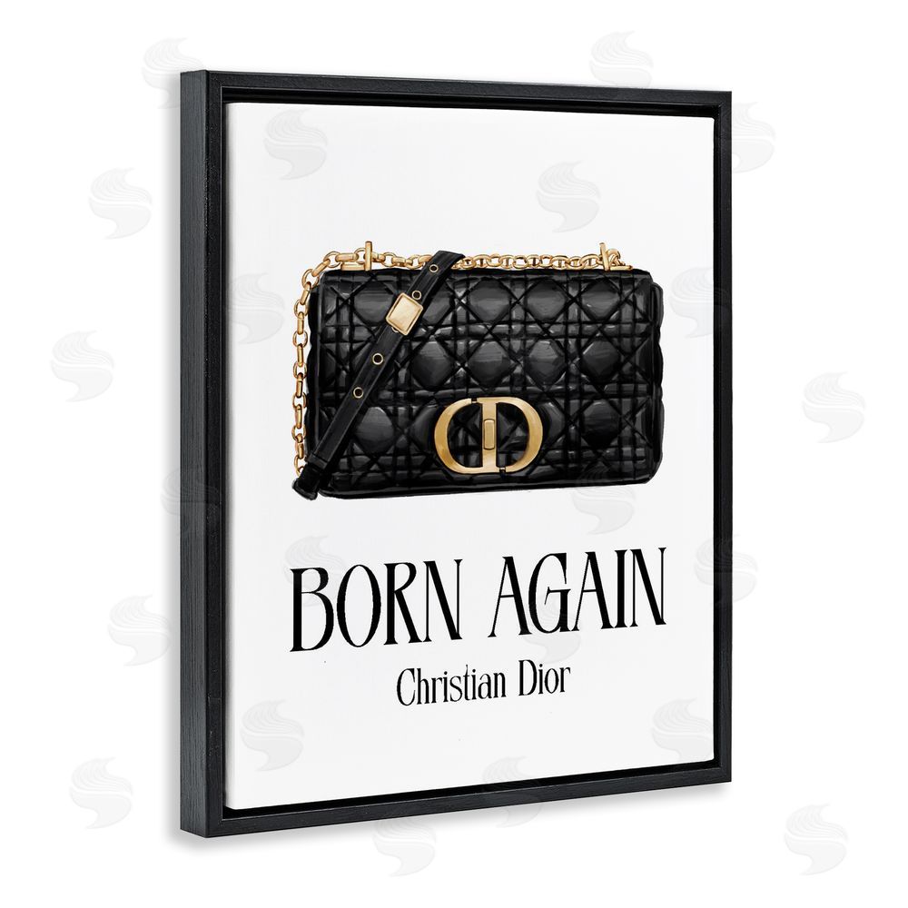 Ziwei Li Born Again Christian Bag Black Floating Frame Stretched Canvas Wall Art Print