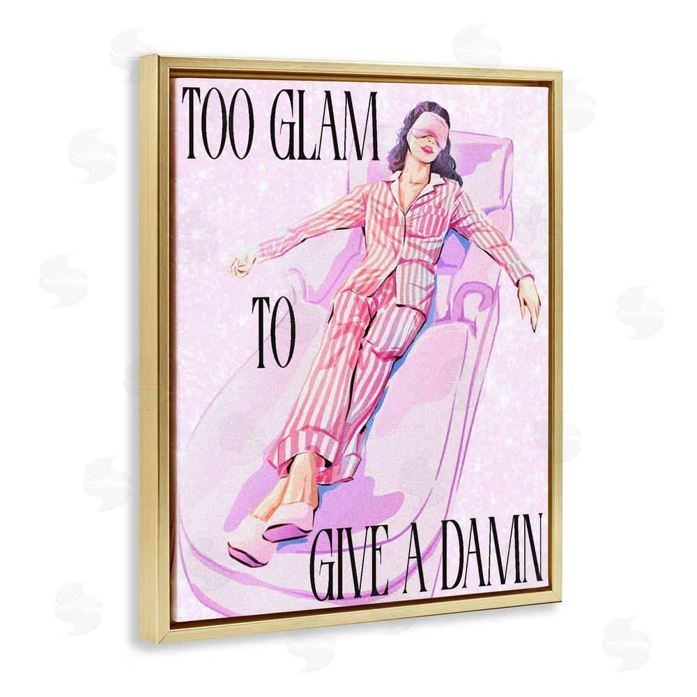 Ziwei Li To Glam To Care Gold Floating Framed Canvas Wall Art Print